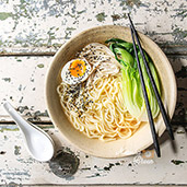Asian udon noodles